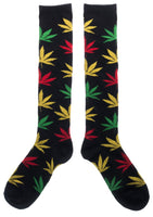 Rasta weedleaf long socks