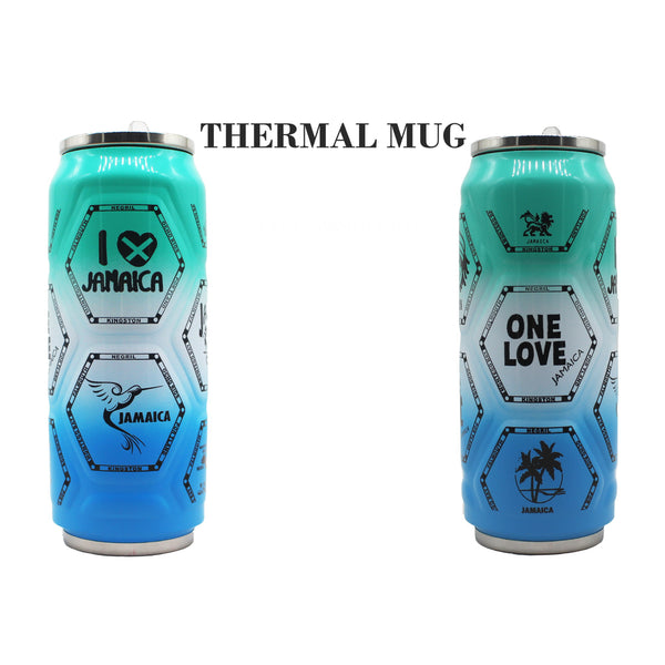 Jamaican thermal mug blue