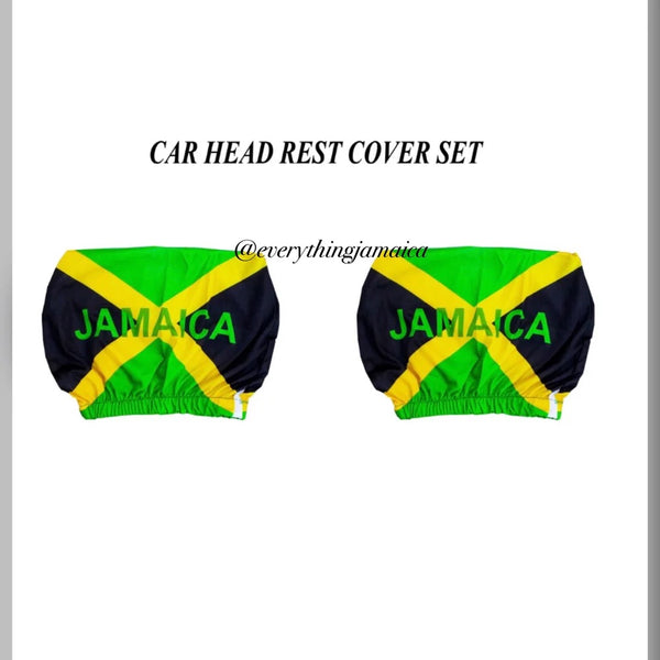 Jamaican flag headrest covers