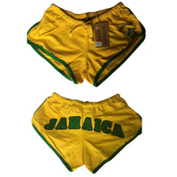Yellow Jamaica OneLove booty shorts