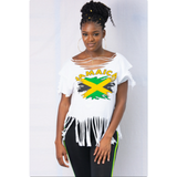 Jamaican flag ladies destroyed top