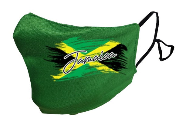 Green Jamaican flag face mask