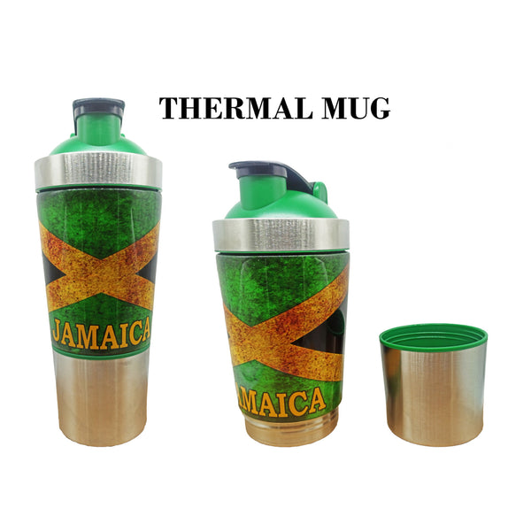 Jamaican flag thermal mug