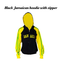 Jamaican black hoodie with zipper