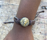 Lion head leather bracelet