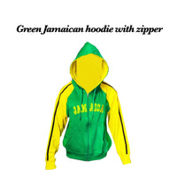 Jamaican green hoodie with zipper
