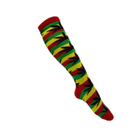 Rasta stripe weedleaf socks