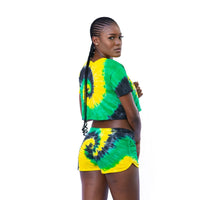Jamaica tyedye crop shorts set