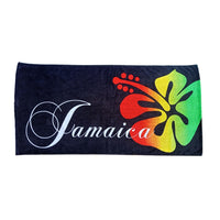 Rasta hibiscus Jamaica beach towel