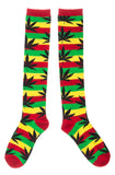 Rasta stripe weedleaf socks