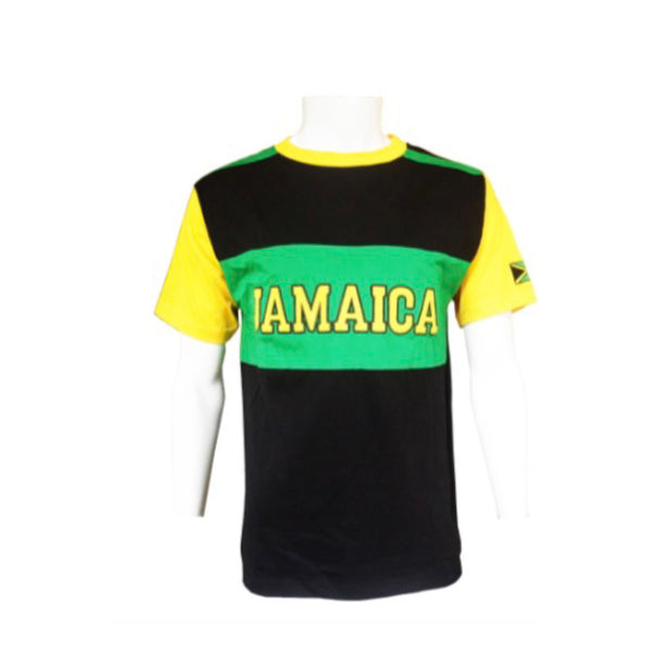 Black Adult Jamaica embroidered Tshirt