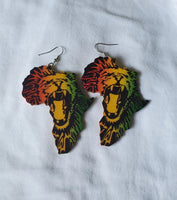 Roaring lion Rasta earrings