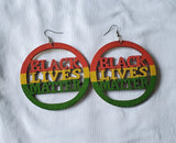 Black Lives Matter wooden earrings