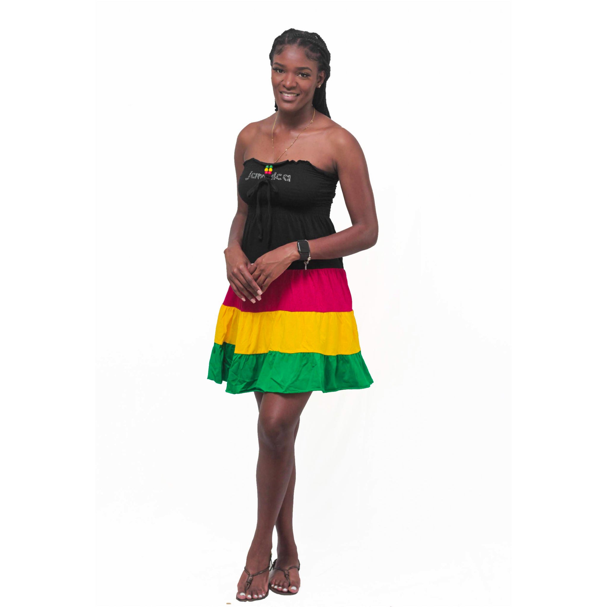 Rasta Jamaica Short Dress Large Rasta Jamaica Short Dress Large