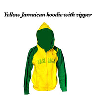 Jamaican yellow hoodie with zipper
