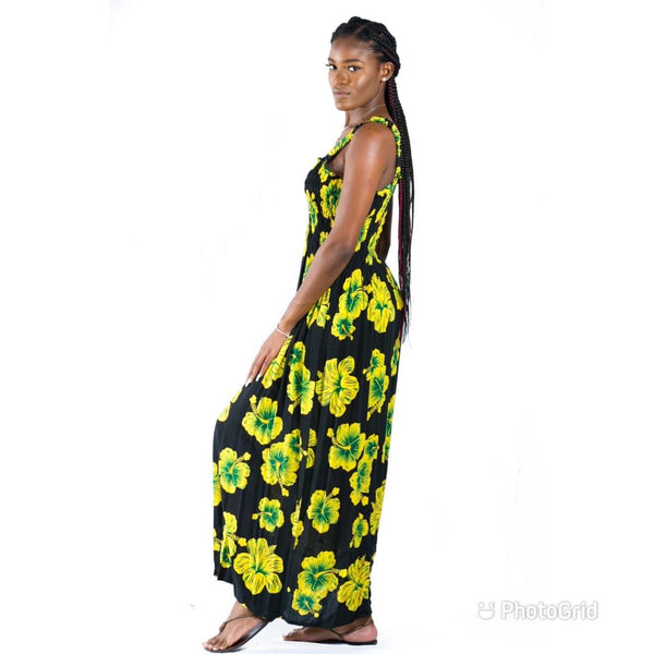 jamaican maxi dress 2-3XL Rasta Rihanna Maxi Dress 100% Cotton Ladies Jamaican String Mesh Work Work