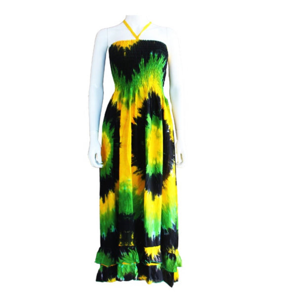 Jamaica and Rasta tyedye maxi dress Jamaica Jamaica and Rasta tyedye maxi dress Jamaica